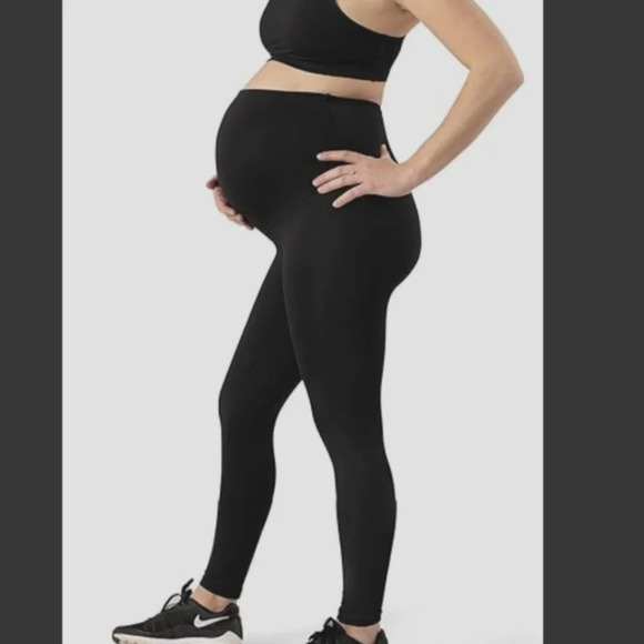 Restless Mama Comfy Maternity Leggings Over Belly with Back Support Zone and Sta - Picture 1 of 10